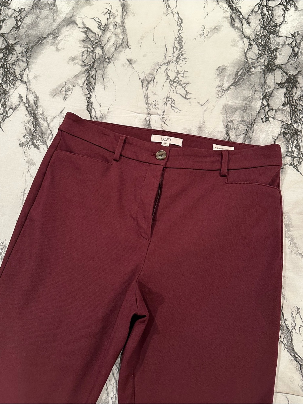 LOFT Skinny Dress Pants in Maroon/Burgundy Size 10 CURVY